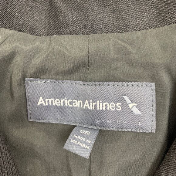 American Airlines Twinhill Jacket Womens 0 Dark Charcoal Uniform Wool Blend - Picture 8 of 12